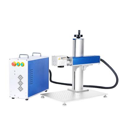 China Hot Sale Raycus Max Jpt 20w 30W 50W Small Fiber Laser Marking Machine Automated Loading Plastic Material for sale