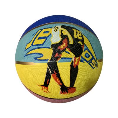 China Promotion fashion factory direct children's outdoor sports forming size 4 basketball custom rubber ball for sale