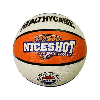 China Best Picture Ball Promotion Basketball PVC Inflatable Rubber Basketball Size 6 Size Indoor Outdoor Game for sale