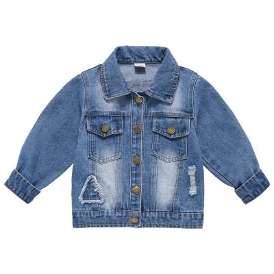 China Baby Boy Fashion Anti-Wrinkle Patch Long Sleeve Tracksuit Casual Baby Boy Long Sleeve Jacket Kids Denim Jackets for sale