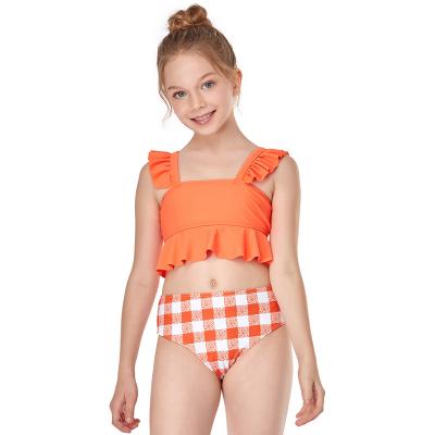 China 2022 New Wholesale Children's Breathable Ruffle Swimwear Comfortable Kids Split Swimwear Kids Swimwear Set Custom Made Swimsuit for sale