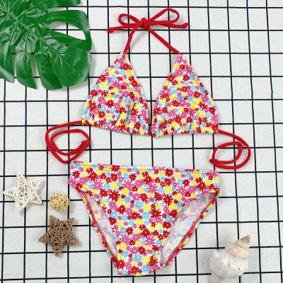 China Wholesale Breathable Kids Bikini Set Beach Wear Halter Child Swimsuit Child Print Little Girl Swimwear Two Piece Swimsuit for sale