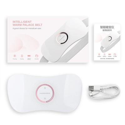 China Warm palace Hot sale Vibrating Heating Warm Palace Belt Massager Therapy Menstrual Cramp Period Care Waist Massager for sale