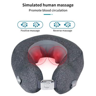 China Portable Neck Air Compression Inflatable Neck Massager Pillow Travel Kneading Pillow For Airplane Massage for sale