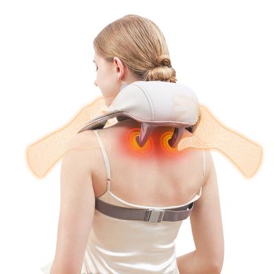 China Vibration +EMS+Hot Compress Back U-shape Design Massager OEM ODM Neck Shiatsu Massage Belt Electric Neck Shoulder Neck Massager for Muscle Pain Relief for sale