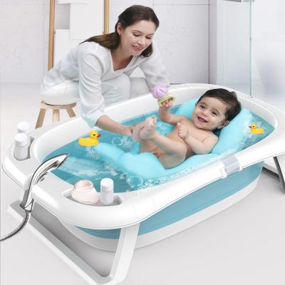 China Amazon Eco-freindly Hot Sale Folding Kids Bathtub Portable Baby Bathtub with Thermometer for sale