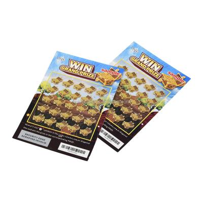 China Custom Scratch Win Card Scratch Off Full Color Lottery Scratch Card Tickets Printing Paper Card Lottery Tickets for sale