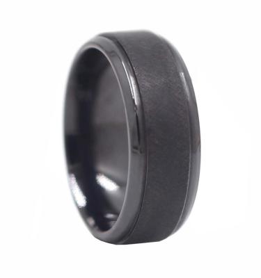 China LR416 CLASSIC Hot Sale Mens Black Zirconium Ring For Wedding And Engagement for sale