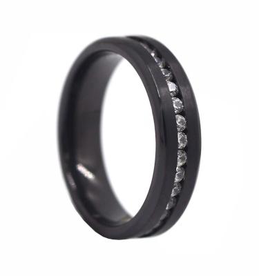 China LR118 CLASSIC Wholesale Black Ring Full Eternity Wedding Band For Women for sale