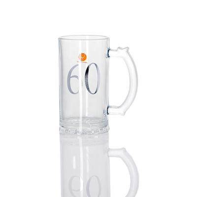 China Viable 18-80s Premium Personal Custom Glass Beer Mug With Handle Beer Mug for sale