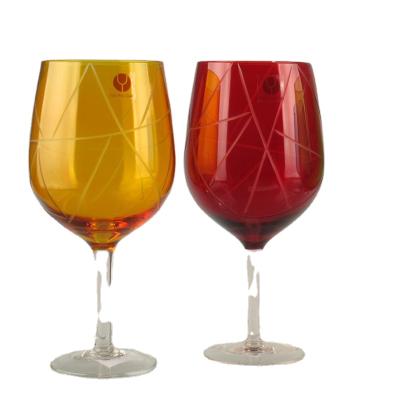 China Hot Sale Gift Set Viable Elegant Wine Glass Goblet Colored Wine Glass for sale