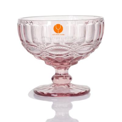 China New classic/postmodern glass cup and dessert glassware cocktail glass drinking glass clear and colorful for sale