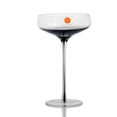 China New classic/postmodern wholesale handmade vertical stripes cocktail bar dessert glass cup for sale