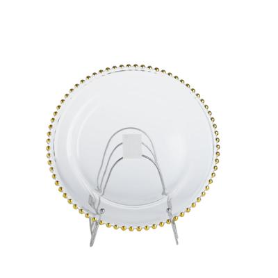 China Hot Wholesale Gold Pearl Silver Plated Round Dish GLASS for sale