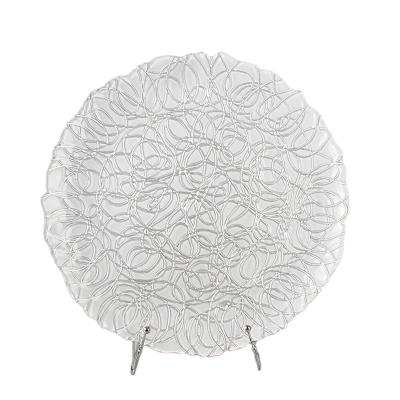 China Sustainable Wedding Charger Dish Decorative Glass Christmas Decorate Charger Dish for sale