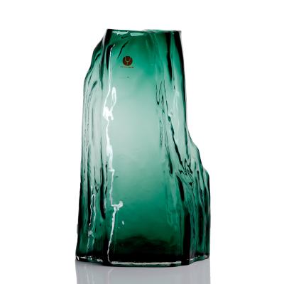 China Custom Type Shabby Chic Factory Green Mountain Glass Vases for sale