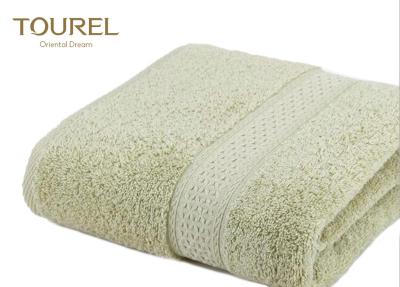 China Comfortable 16/21/32S Cotton Hotel Bath Towels Fabric Grass Green Easy To Dry for sale