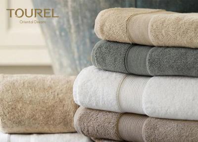 China Jacquard Cotton Beach Hotel Bath Towels Grey Color Embroidery Fancy Design for sale