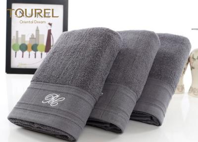 China Luxury 5 Star Hotel Bath Towels100% Cotton Light Black With Bamboo Fibre for sale