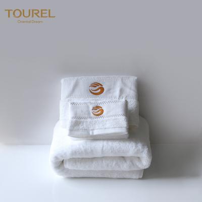 Chine Serviette turque de collection blanche de luxe d'hôtel avec le logo fait sur commande de broderie à vendre