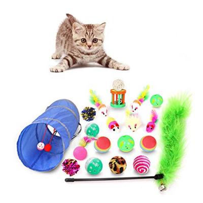 China Various Cat Toy Tunnel Interactive Colorful Cat Eco-friendly Plush Mouse Toy Set for sale