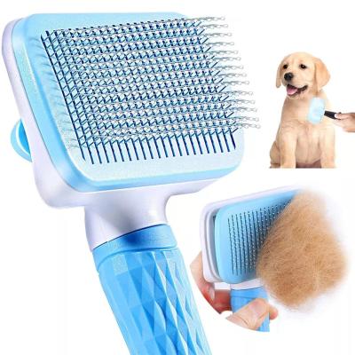 China High Quality Custom Viable Automatic Cat Dog Brush Pet Grooming Comb Hair Removal Brush Sweep Pet Hair Removal Comb for sale