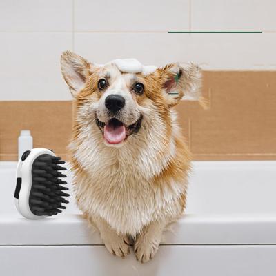 China Viable Dog Bath Brush Comb Silicone Massage Brush Shower Hair Removal Comb For Dogs Cats Cleaning Brush for sale