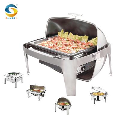 China 304 Stainless Steel Restaurant Buffet Utensils Hot Selling Teasers Shake Stainless Steel Buffet Food Warmer Chafing Dishes Supply Set for sale