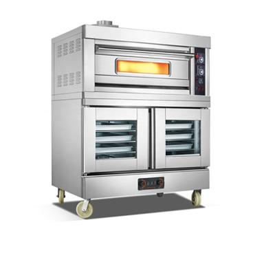 China Commercial Supply 2021 Commercial Style 1 Deck 2 Trays Luxury Gas Oven with 5 Decks Proofer for Baking Pizza for sale