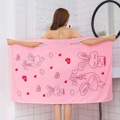 China QUICK DRY home use cartoon printed design hygroscopicity quick dry microfiber portable bath towel lady for sale