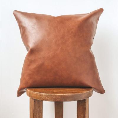 China Modern Square Non-Toxic High Quality Leather Tile Cover PU Case Cushion Pillow Case For Hotel Home Sofa Bed for sale