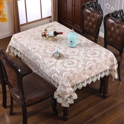 China New Durable Lace Around Square Embroidered Family Restaurant Nordic Tablecloth for sale