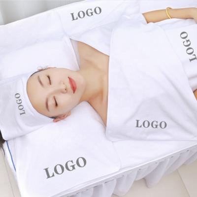 China Logo Spa Beauty Salon Custom Made QUICK DRY Microfiber Set Towel Sheet Bedspread Bath Skirt Suit For Women for sale