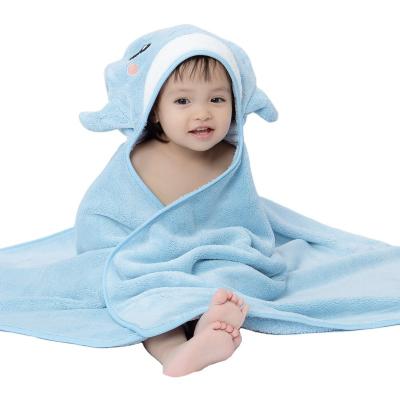 China Wearable Microfiber Baby Hooded Bath Towel With Cute Patterns for sale