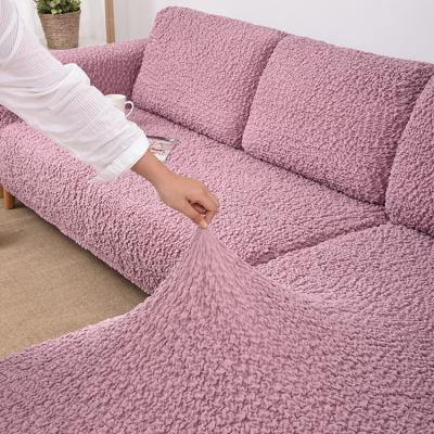 China Modern high quality spandex l shape sofa cover 3seater 5 seater polyester stretch sectional cover for sale