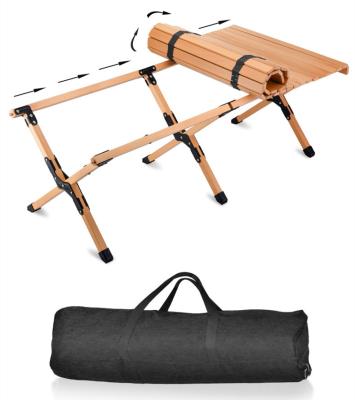 China Outdoor Folding Table Easy Carry Wine Around Portable Camping Picnic Mesa Folding Table Camping Stand Kitchen with Cup Holder for sale