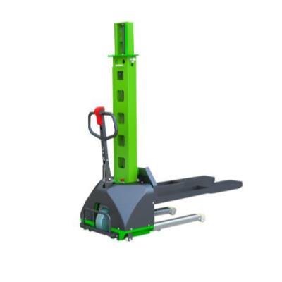 China Hotels Small Size 500kg Self Loading LiftIing Full Electric Pallet Stacker With Excellent Management System for sale