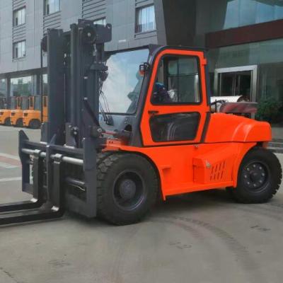 China Hotels Diesel Forklift 10ton 12ton Large Capacity Forklift With Full Cabin Heater And Air Closed Condition Forklift for sale