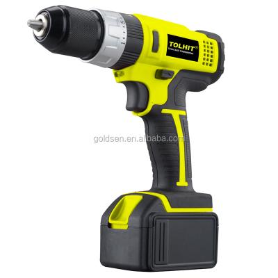 China TOLHIT 18v 32Nm 1.5Ah 2 Speed ​​Steel/Wood/Concrete Power Tools Hammer Electric Cordless Impact Drill Machine for sale