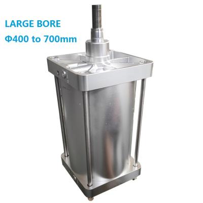 China Pneumatic Large Barrel 400mm 500mm 600mm 700mm Bore Cylinder High Power Cylinder Building Material Stores Large Diameter Air Bore Cylinder For Valve for sale