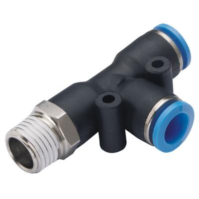 China Factory 2 Years Warranty Good Quality PD Male Branch Tee Plastic Push In Fitting Pneumatic Air Fittings for sale