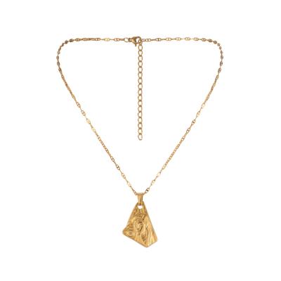 China Trendy Stainless Steel Necklace Gold Plated Irregular Geometry Beauty Necklace for sale