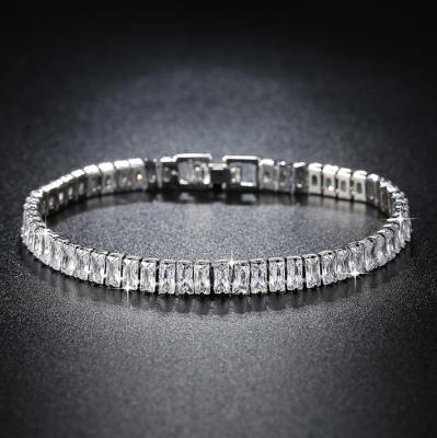 China NEULRY Creative Wholesale FASHIONABLE Copper Square Zircon Women Bling High Quality Bracelet for sale