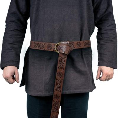 China Nickel-Free Medieval Renaissance Waist Ring Belt Costume Accessory Parts For Adult Men Knight Pirate Cosplay Leather Waist Band Buckle for sale