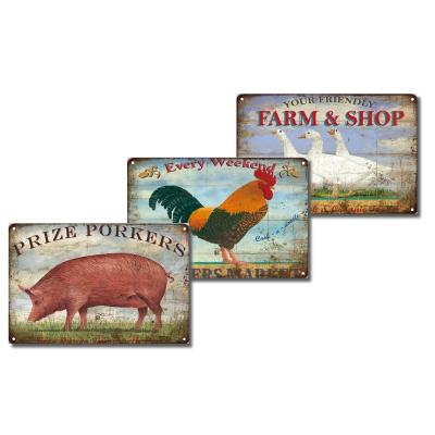 China Industrial Farm Eggs Vintage Tin Signs for Farmhouse Decor, Cool Hens Eggs Posters Wall Decor, Funny Retro Farm Chickens Signs for sale