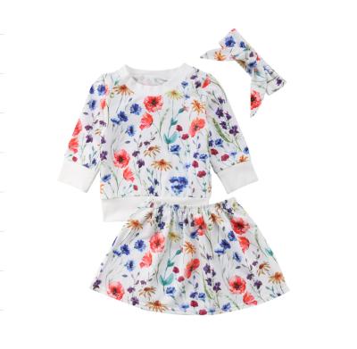 China Soft Newborn Baby Clothes Romper Dinosaur / Floral Print Ruffles Short Sleeve Backless Overalls Headband for sale