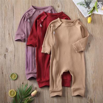 China MIOZING 100% Cotton Baby Boy Girls Rompers Spring Autumn Newborn Baby Clothes Long Sleeve Boys Knitted Zipper Jumpsuit Babies for sale