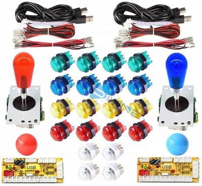 China Classic Arcade Contest Diy Kits Player Zero Delay 2 Encoder USB To PC Joystick LED Illuminated Push Button for sale