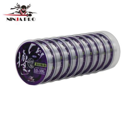 China Long PRO Strong Continuous Line 100m Superb Yards NINJA Discus Nylon Monofilament Transparent Nylon Fishing Line for sale