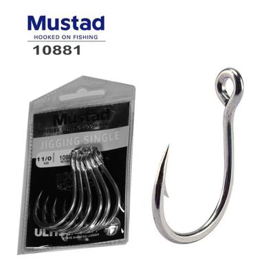 China Go fishing MUSTAD 10881NP 2pcs/Bag single sea jig hook carbon steel hooks in bulk for sale